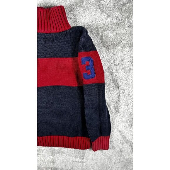 Ralph Lauren Boys’ Quarter-Zip Sweater - Red and Navy Big Pony - Size 8 - Picture 12 of 12